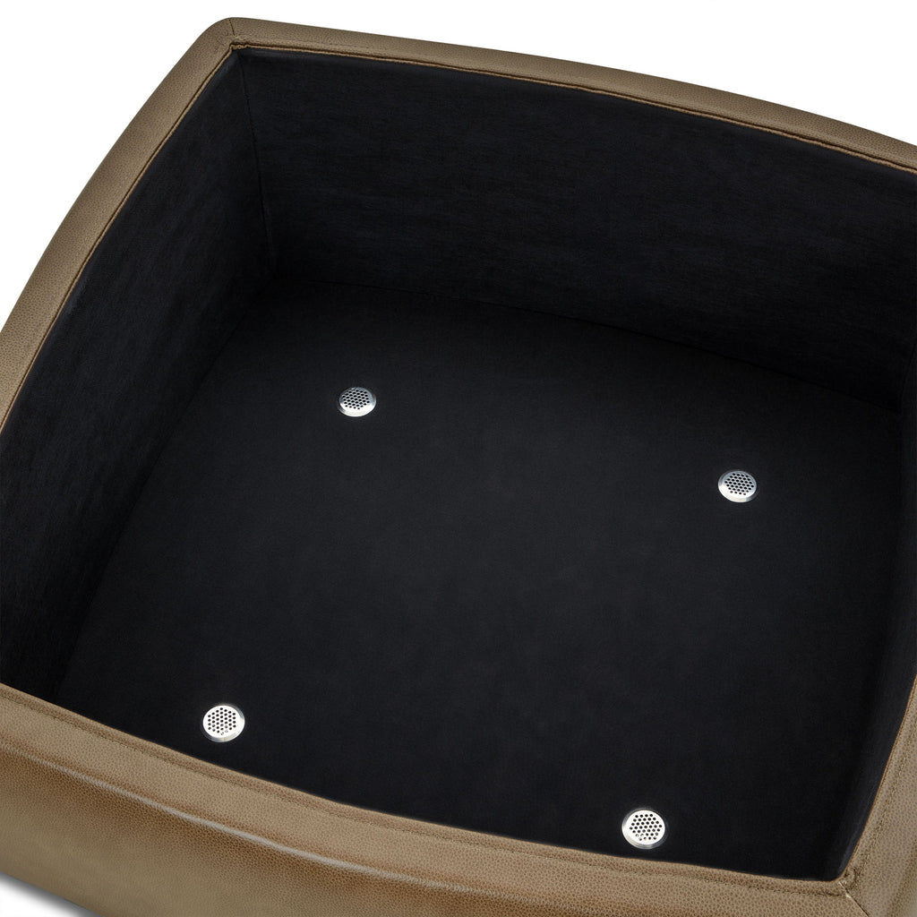 Leather Storage Ottoman | Chestnut Brown