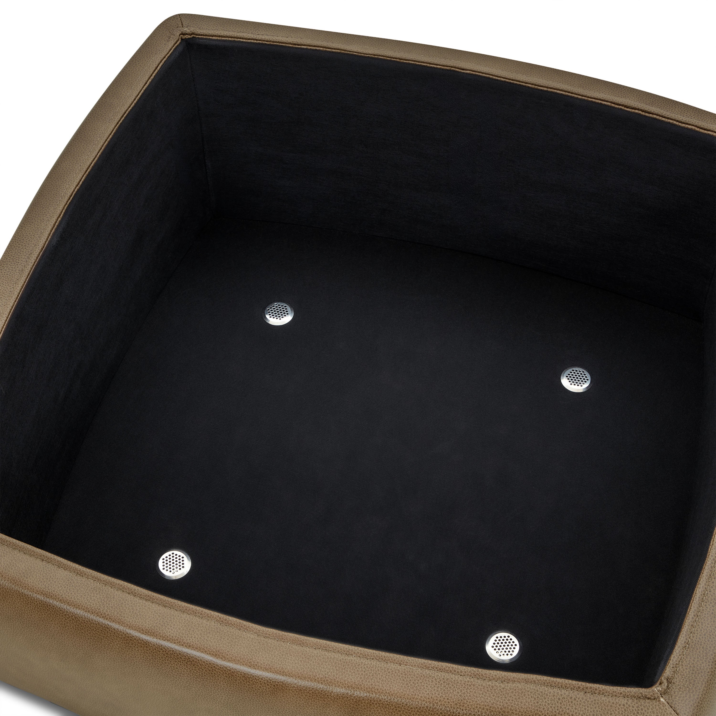 Leather Storage Ottoman | Chestnut Brown