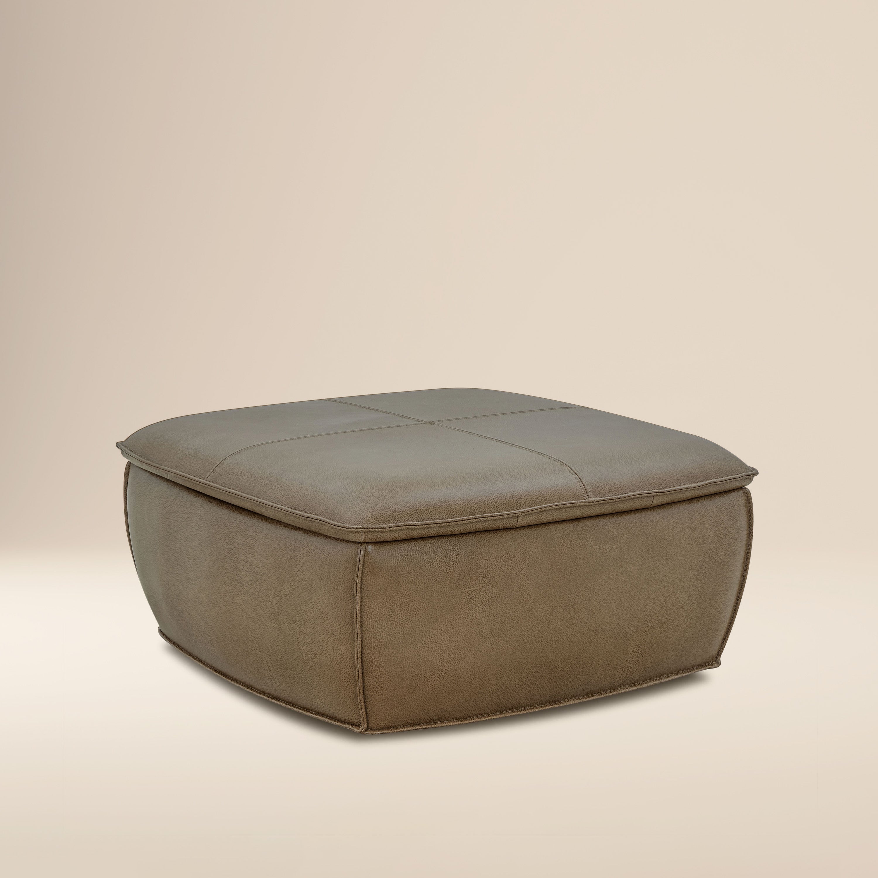 Leather Storage Ottoman | Chestnut Brown