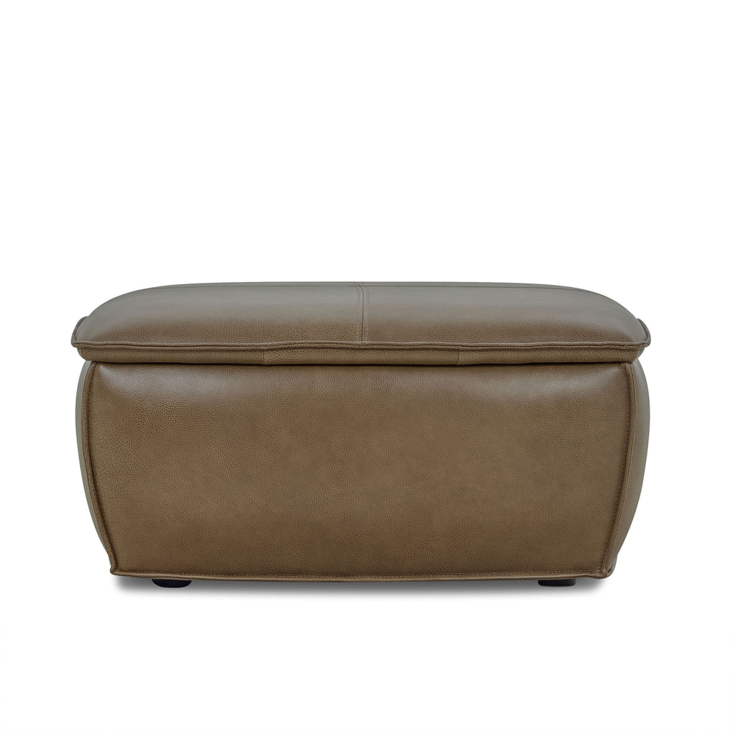 Leather Storage Ottoman | Chestnut Brown