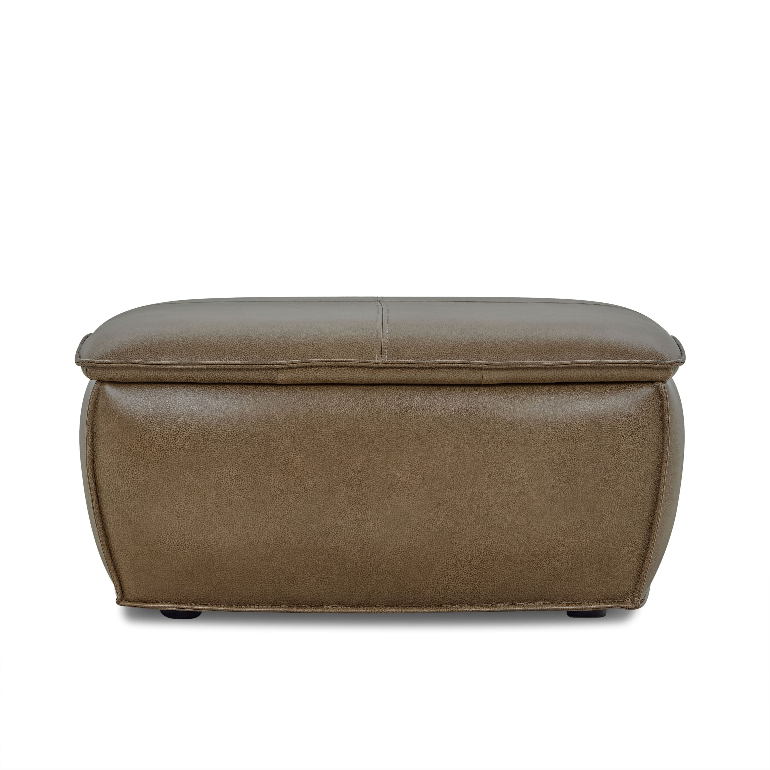 Leather Storage Ottoman | Chestnut Brown