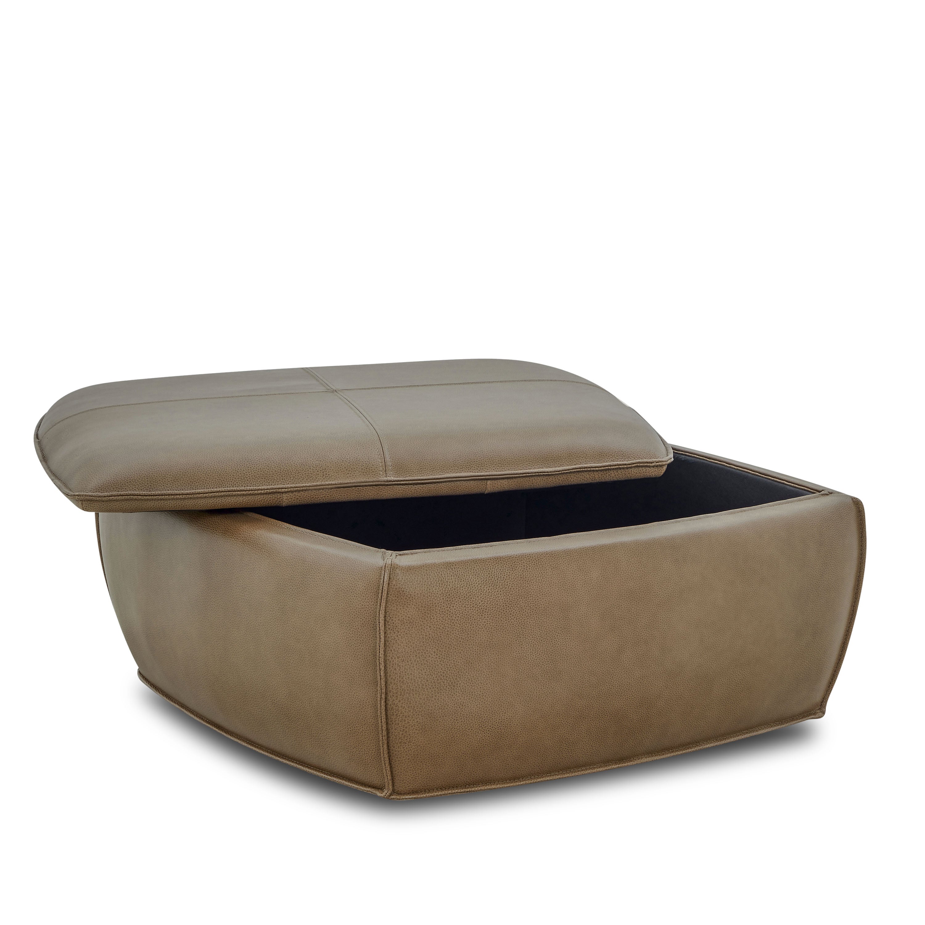 Leather Storage Ottoman | Chestnut Brown
