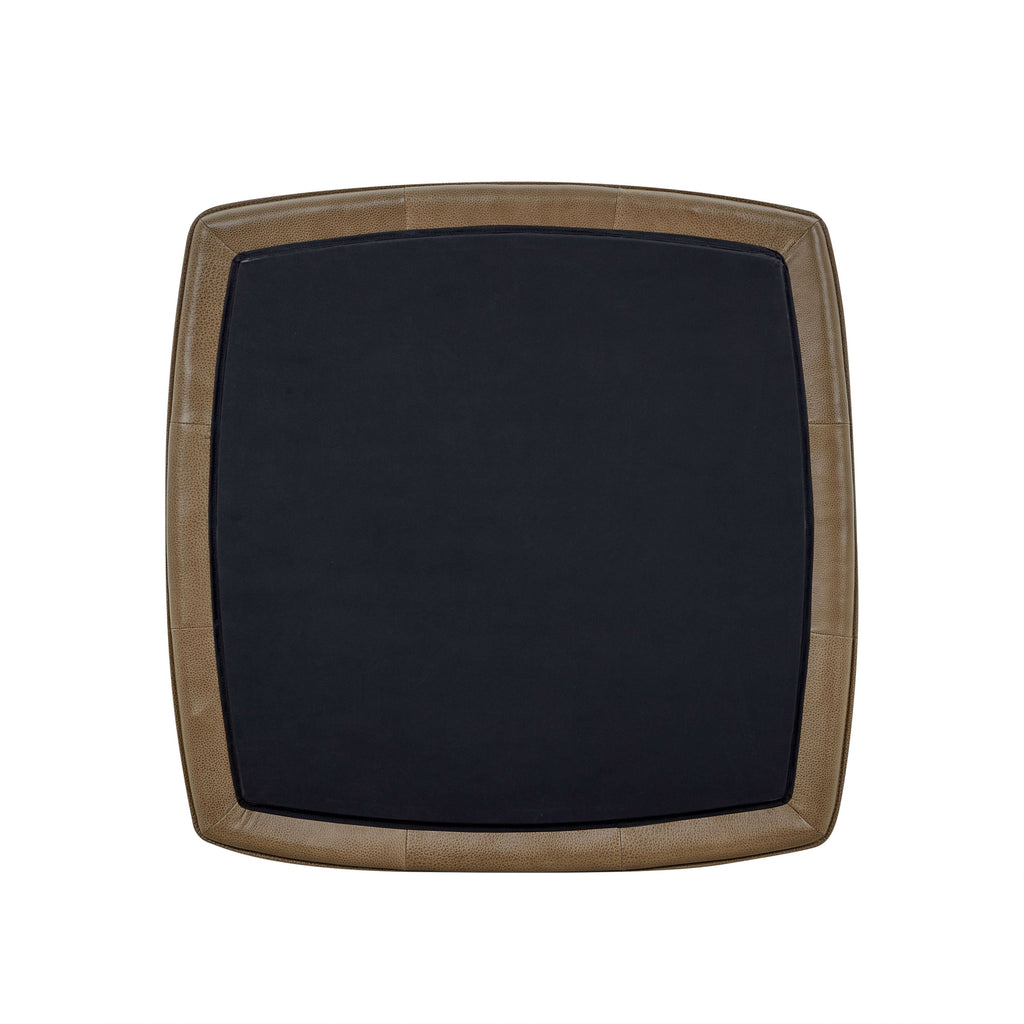 Leather Storage Ottoman | Chestnut Brown