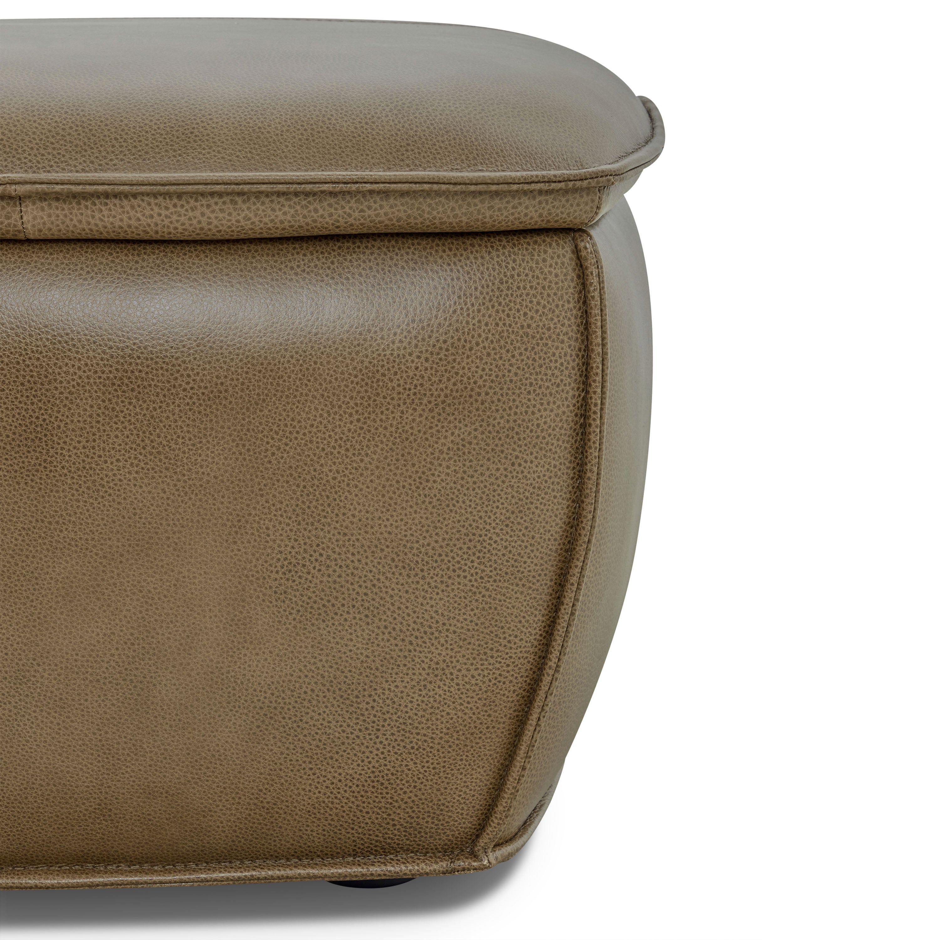 Leather Storage Ottoman | Chestnut Brown