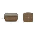 Leather Storage Ottoman | Chestnut Brown