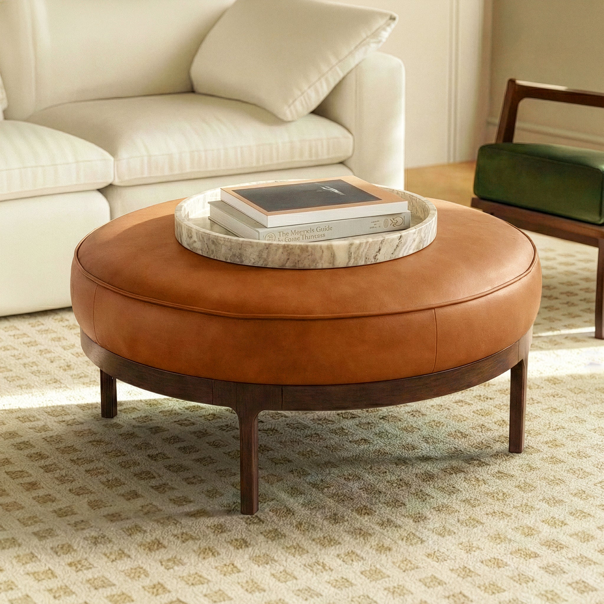 Leather Ottoman (39) | Saddle Tan