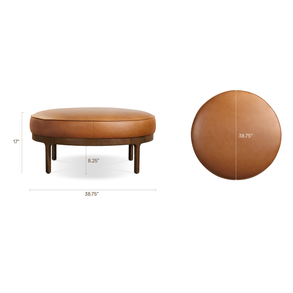 Leather Ottoman (39) | Saddle Tan