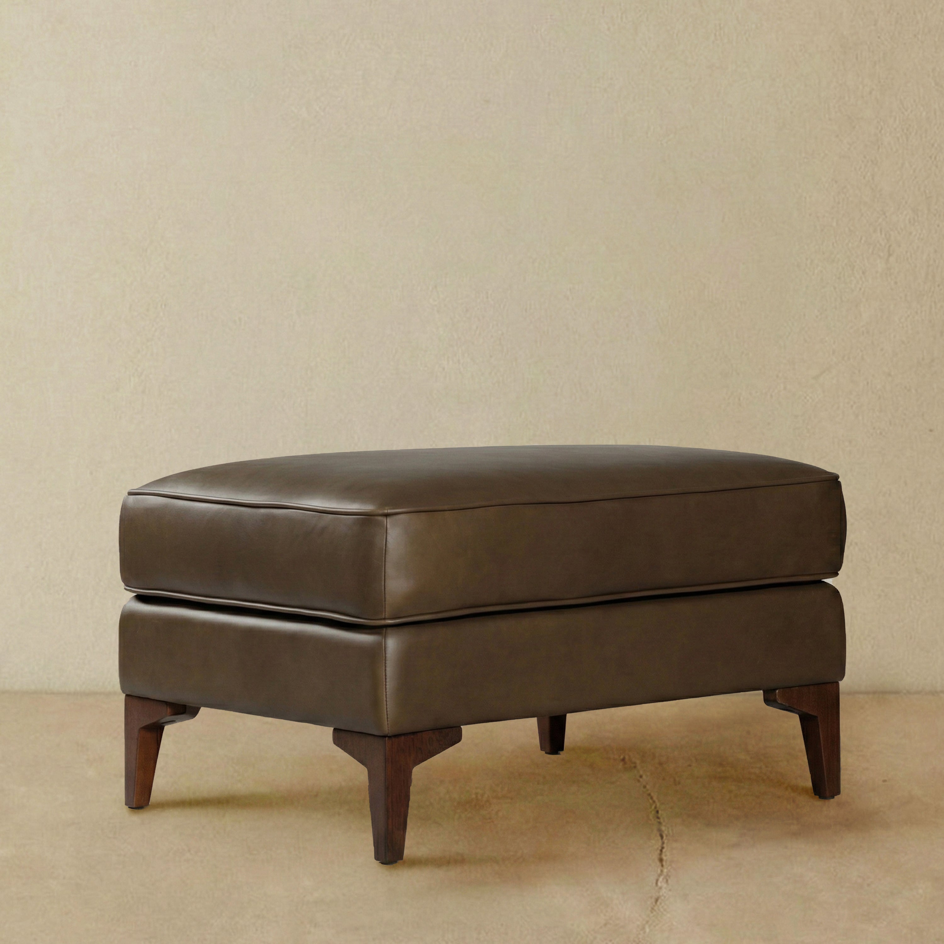 Leather Ottoman 2.0 | Cocoa Brown
