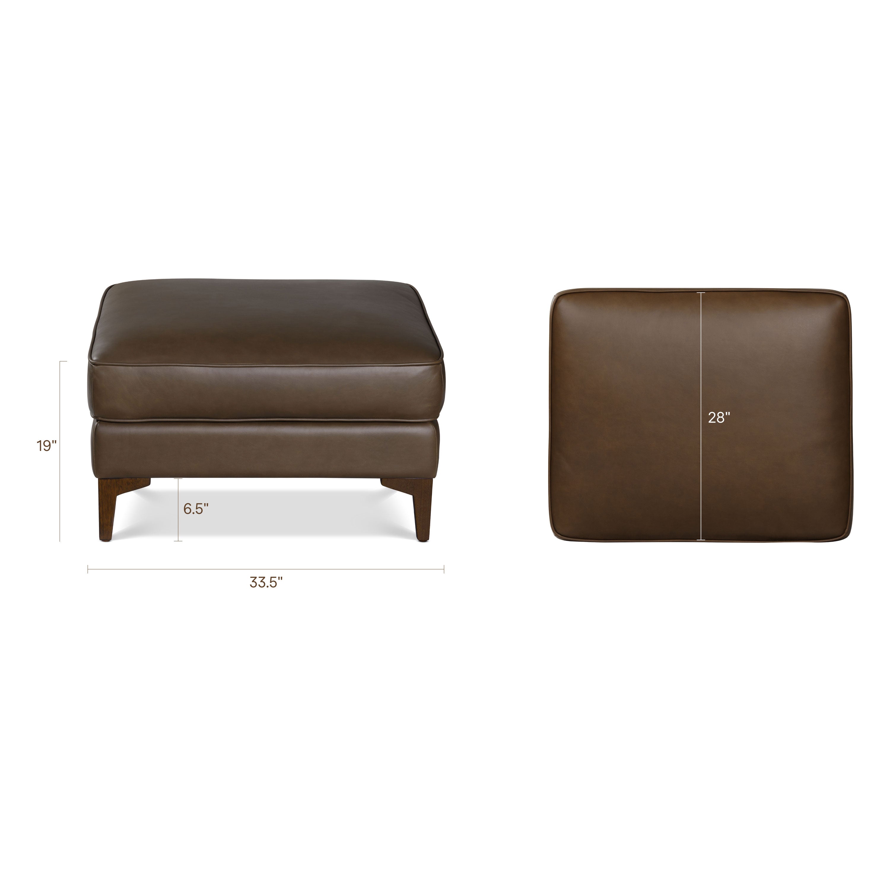 Leather Ottoman 2.0 | Cocoa Brown