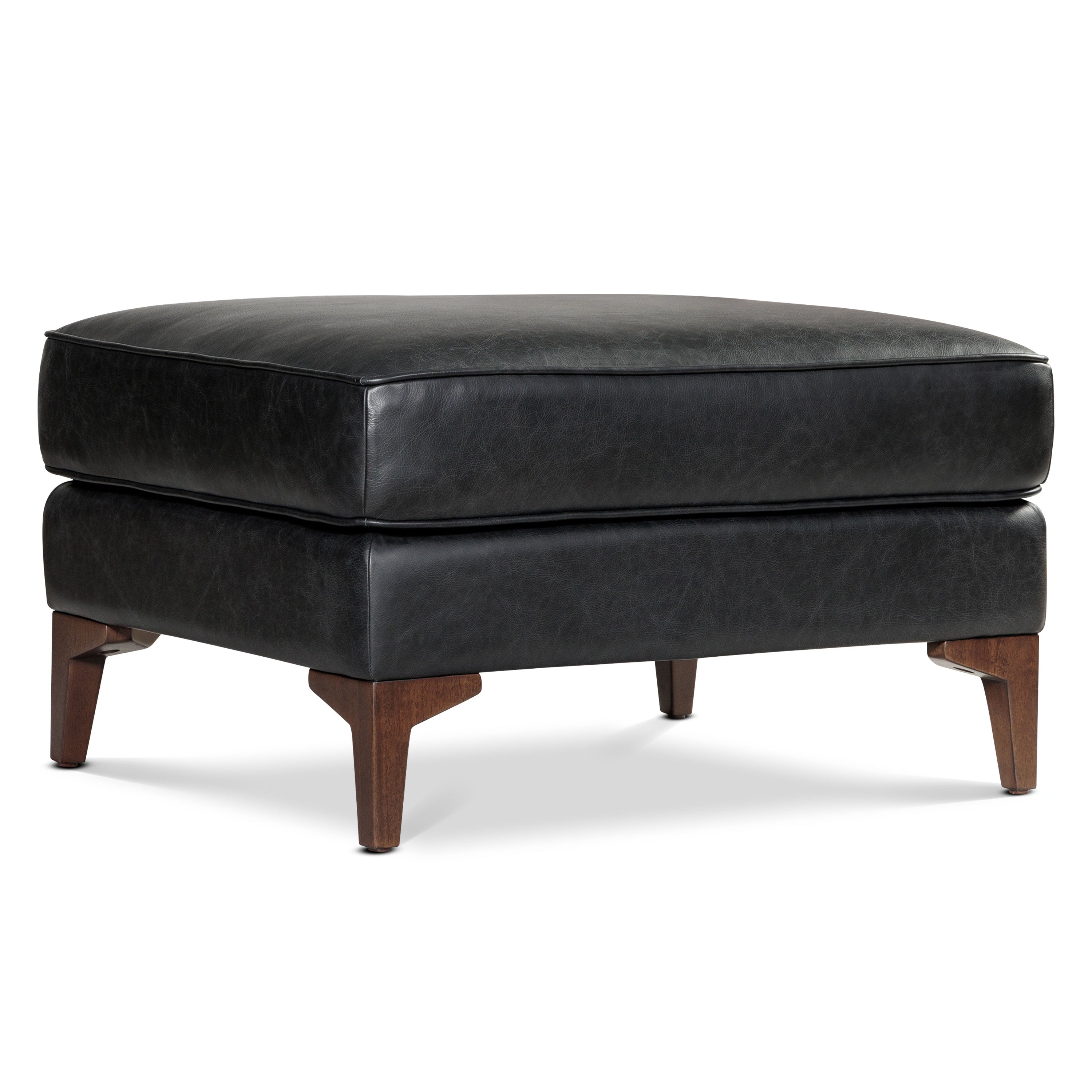Leather Ottoman 2.0 | Onyx Black