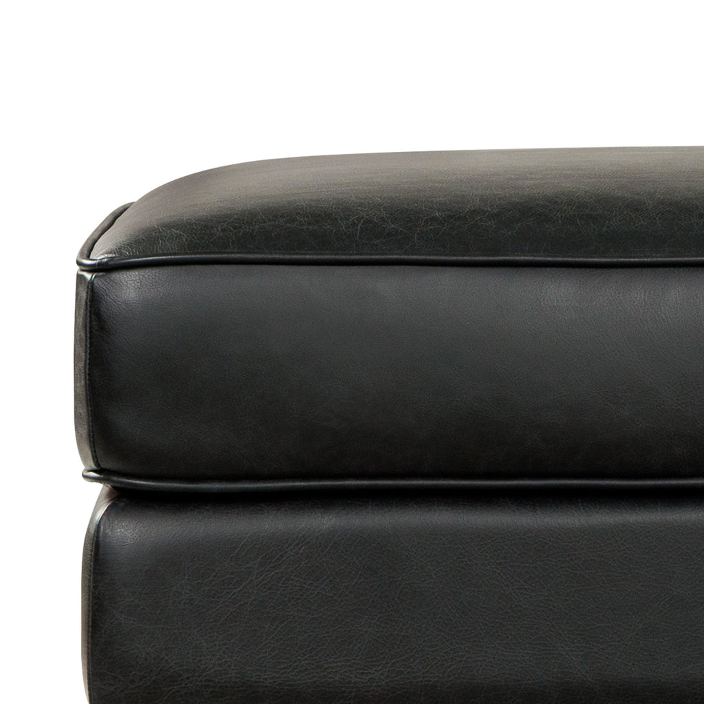 Leather Ottoman 2.0 | Onyx Black