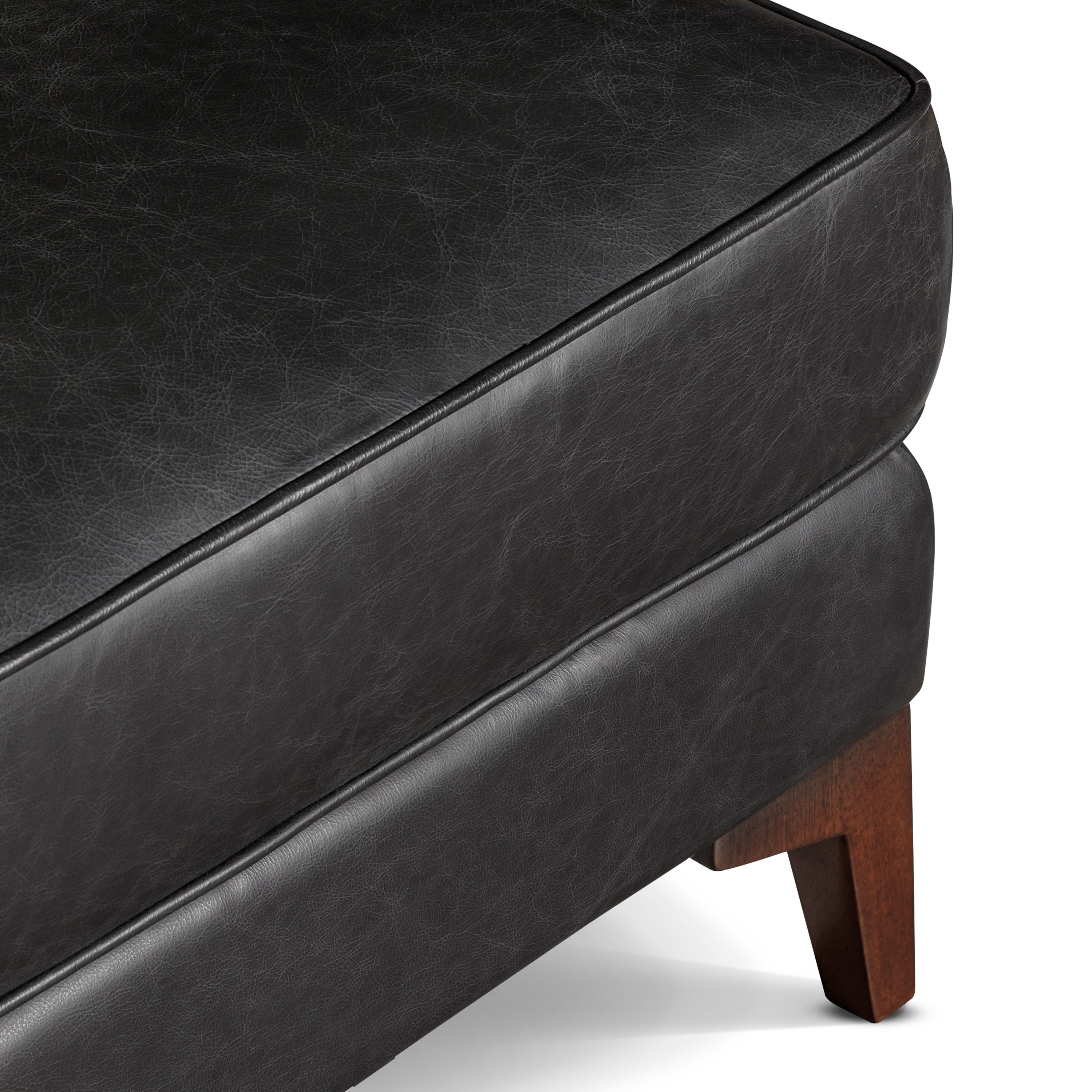 Leather Ottoman 2.0 | Onyx Black