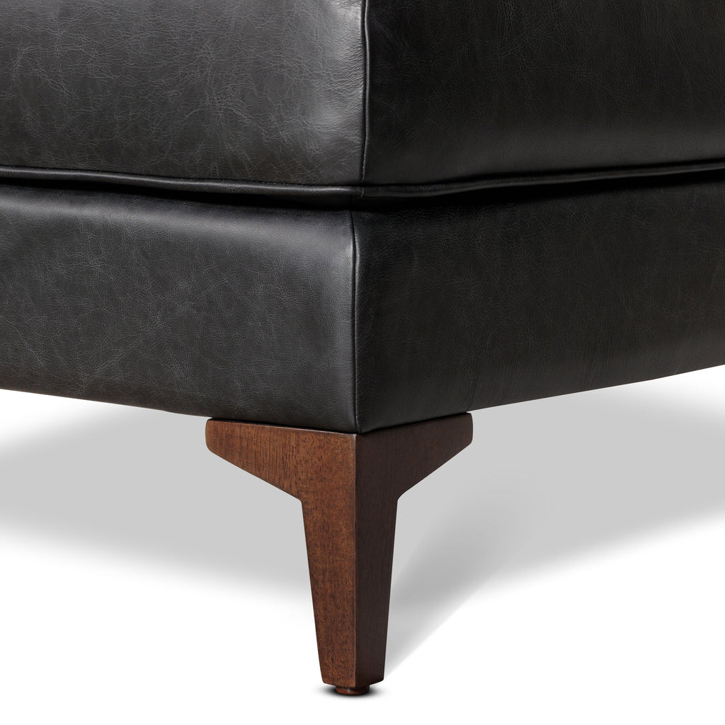 Leather Ottoman 2.0 | Onyx Black