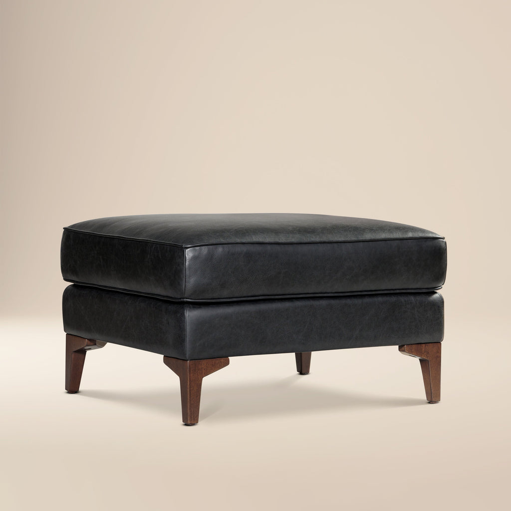 Leather Ottoman 2.0 | Onyx Black