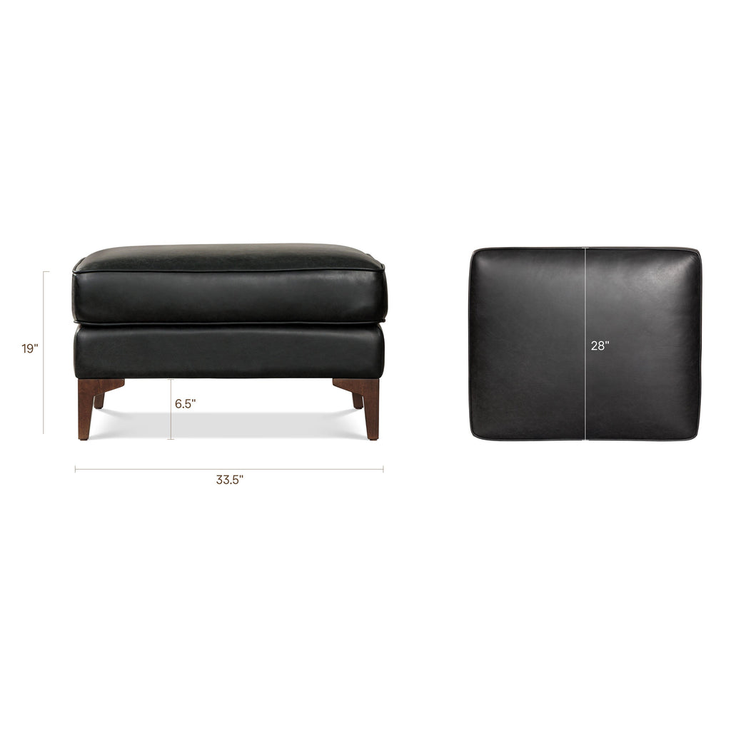 Leather Ottoman 2.0 | Onyx Black