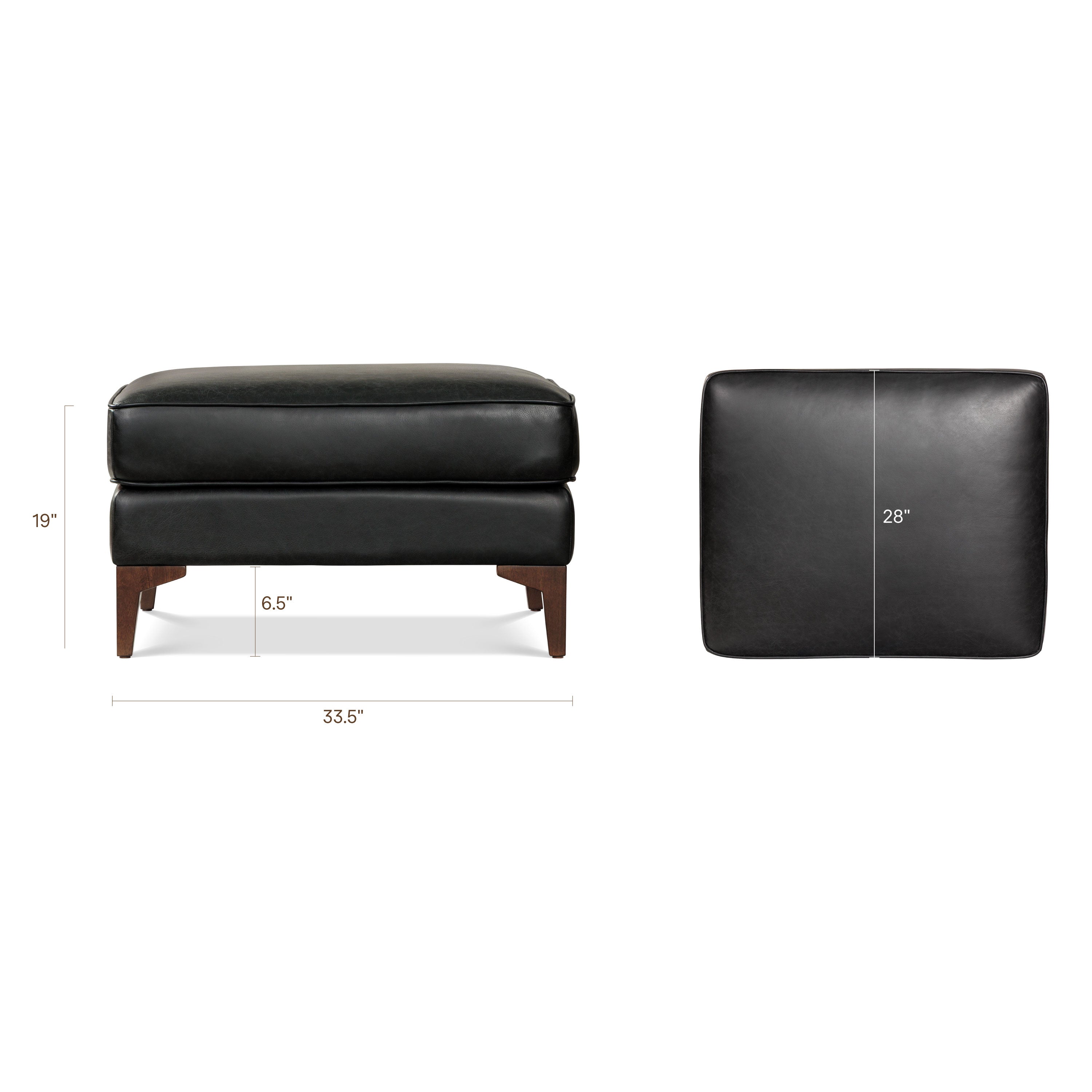 Leather Ottoman 2.0 | Onyx Black