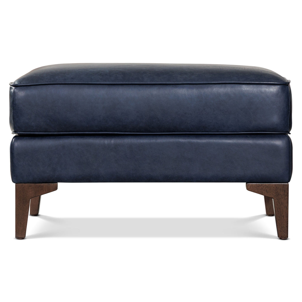 Leather Ottoman 2.0 | Midnight Blue