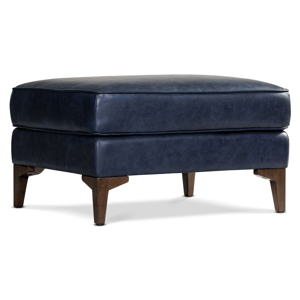 Leather Ottoman 2.0 | Midnight Blue