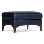 Leather Ottoman 2.0 | Midnight Blue