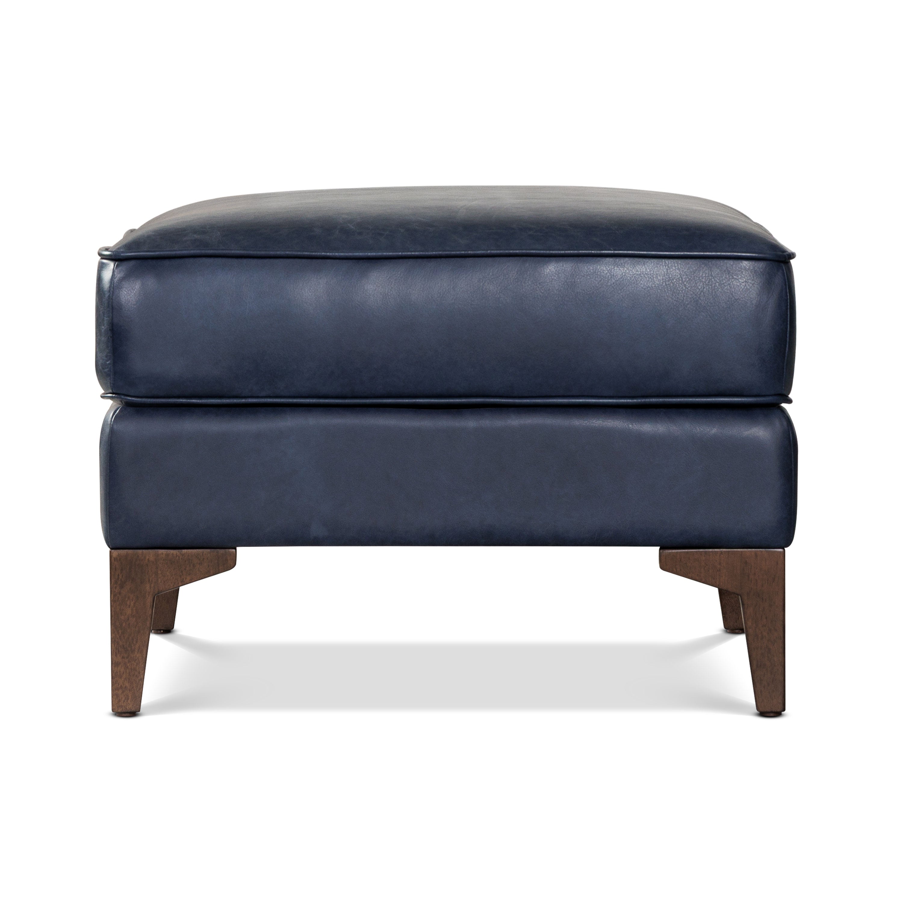 Leather Ottoman 2.0 | Midnight Blue