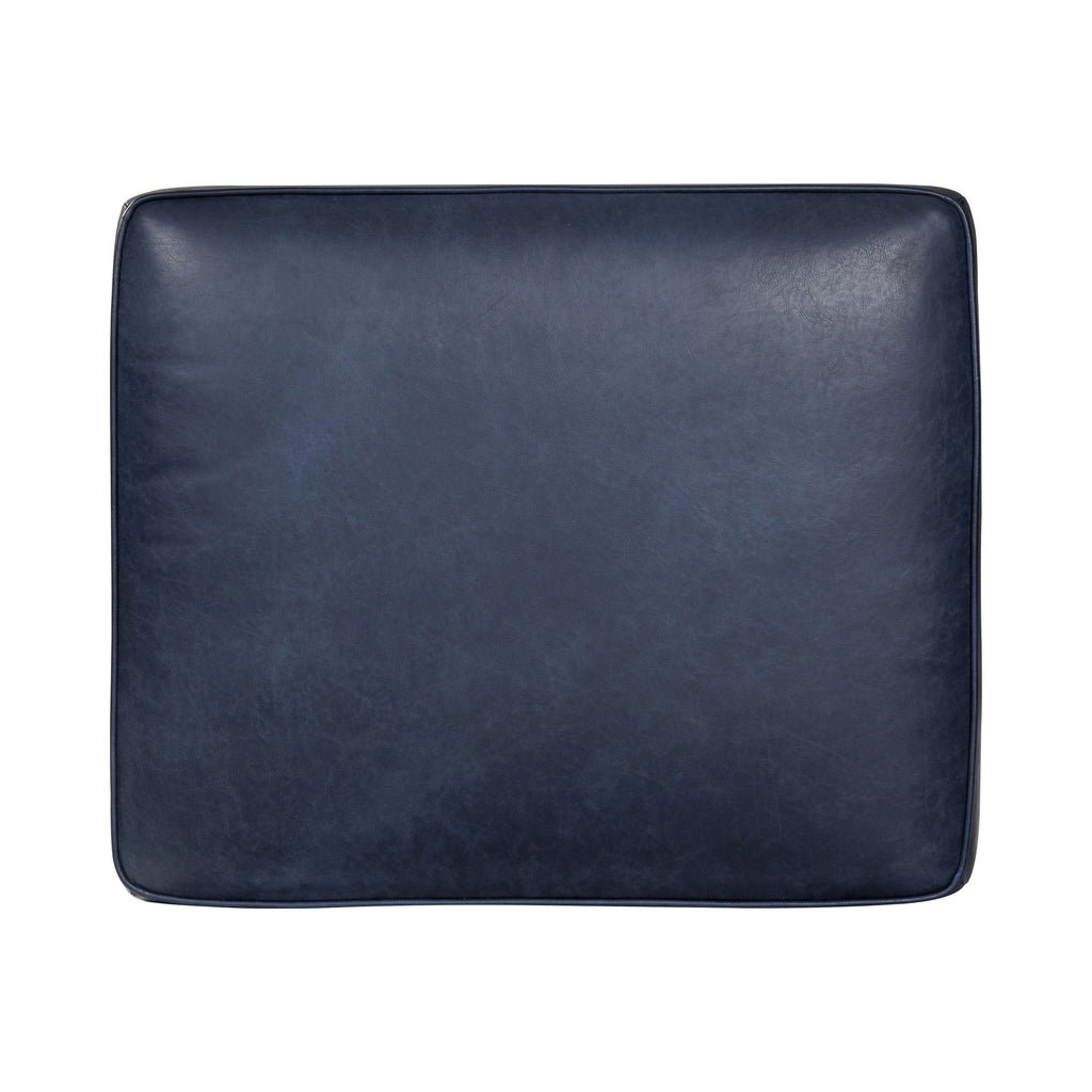 Leather Ottoman 2.0 | Midnight Blue