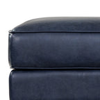 Leather Ottoman 2.0 | Midnight Blue