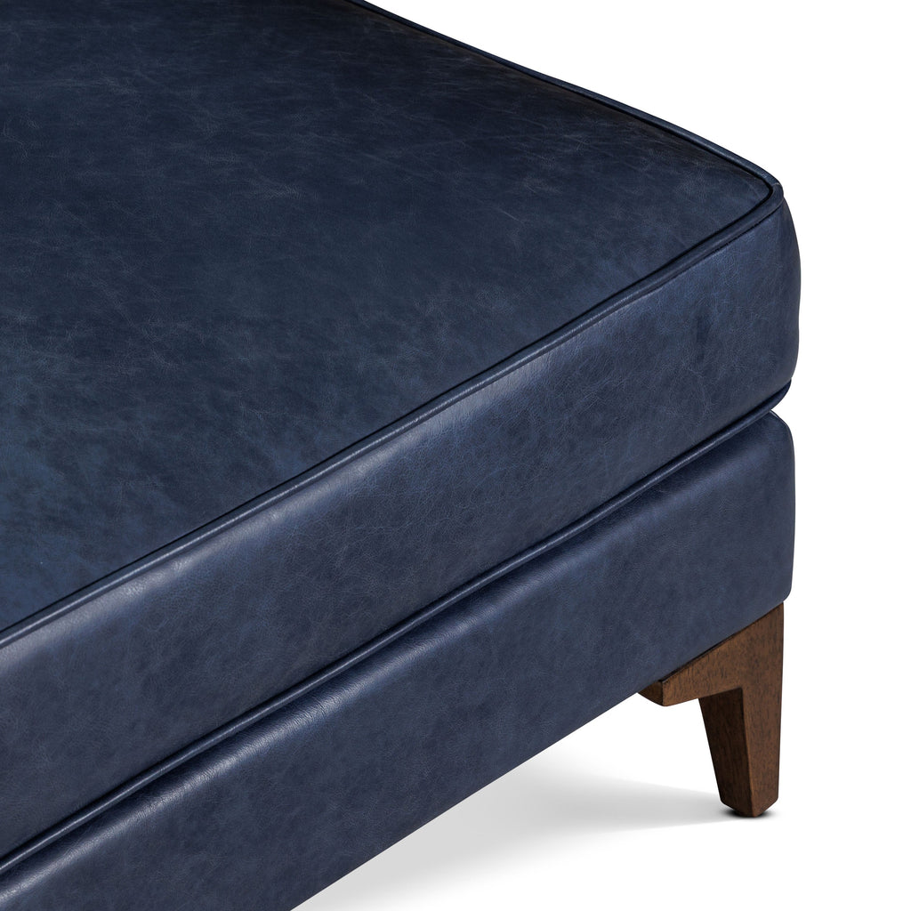 Leather Ottoman 2.0 | Midnight Blue