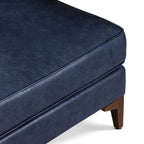 Leather Ottoman 2.0 | Midnight Blue