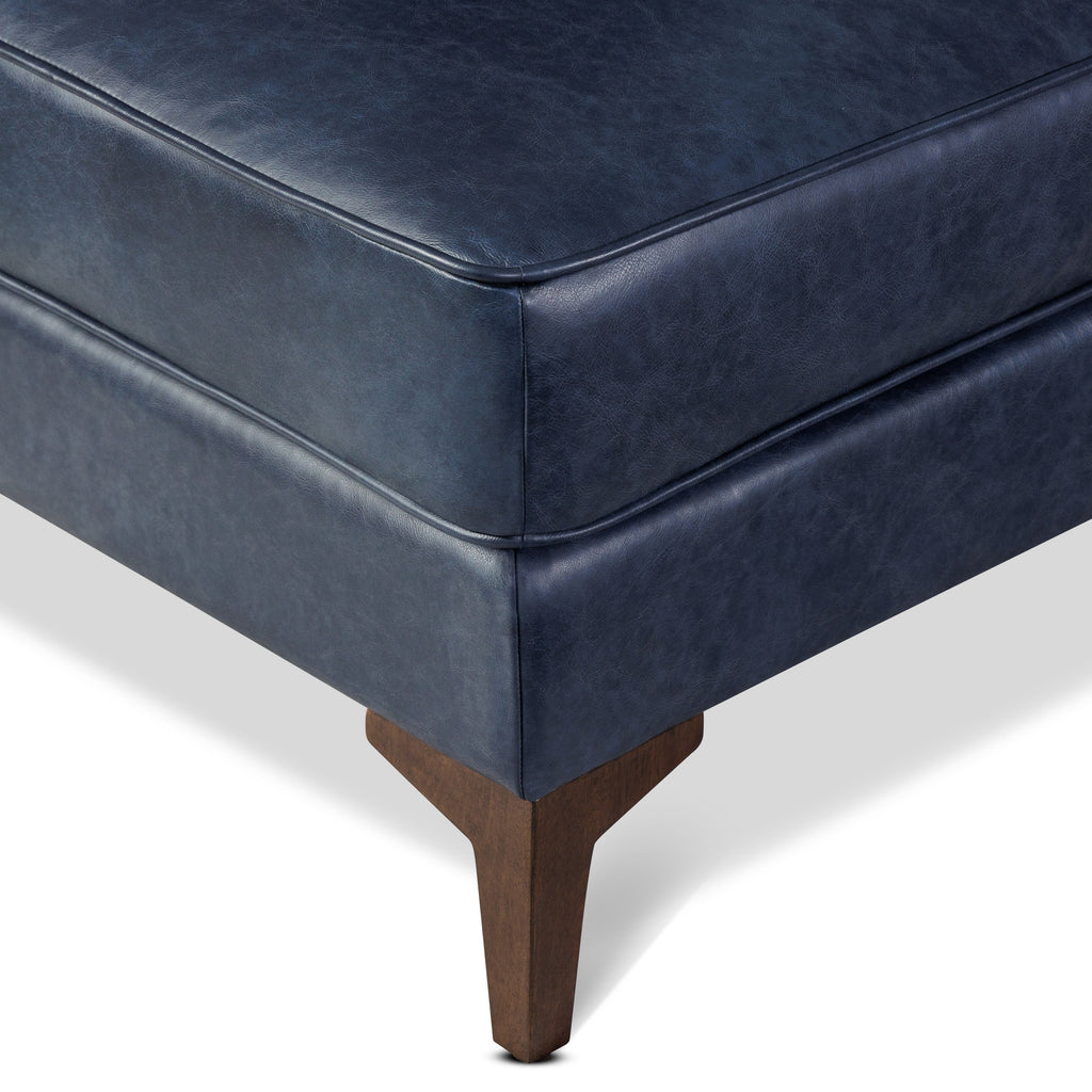Leather Ottoman 2.0 | Midnight Blue