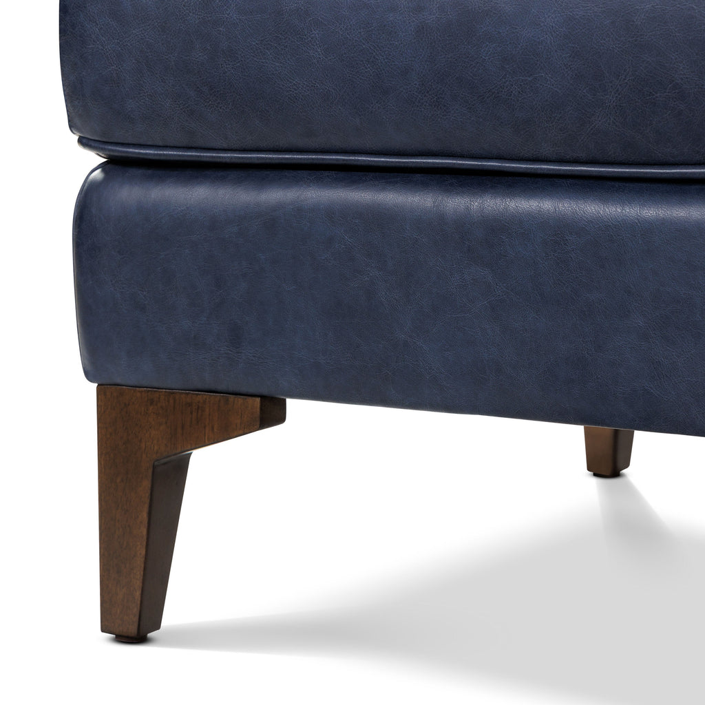 Leather Ottoman 2.0 | Midnight Blue