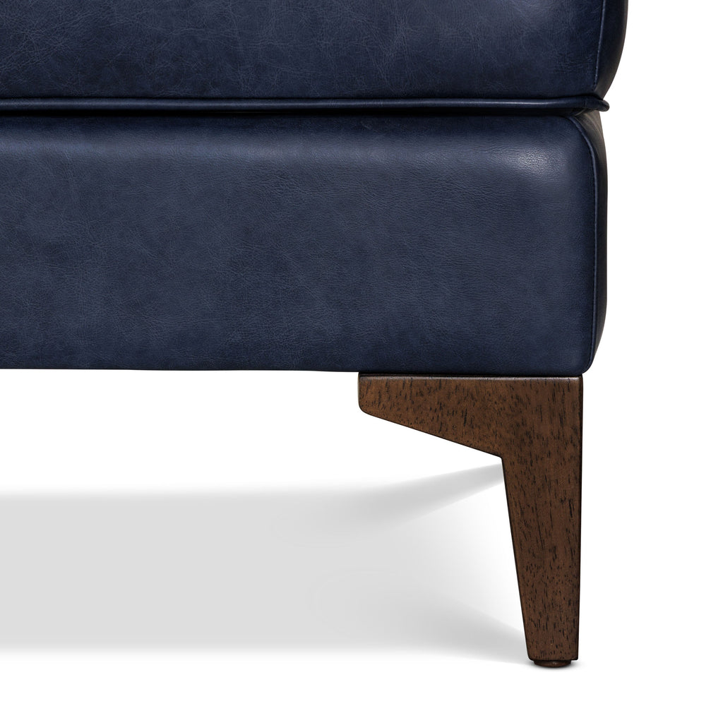 Leather Ottoman 2.0 | Midnight Blue