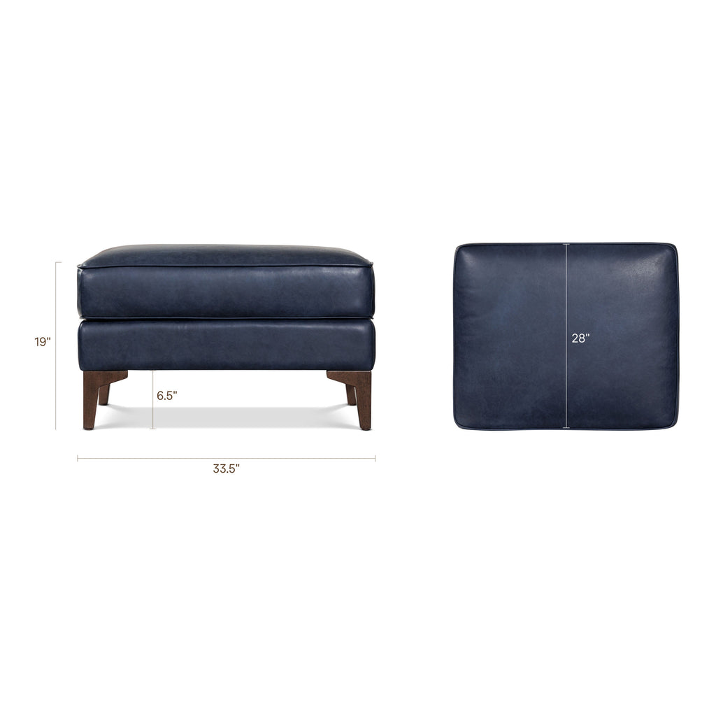 Leather Ottoman 2.0 | Midnight Blue