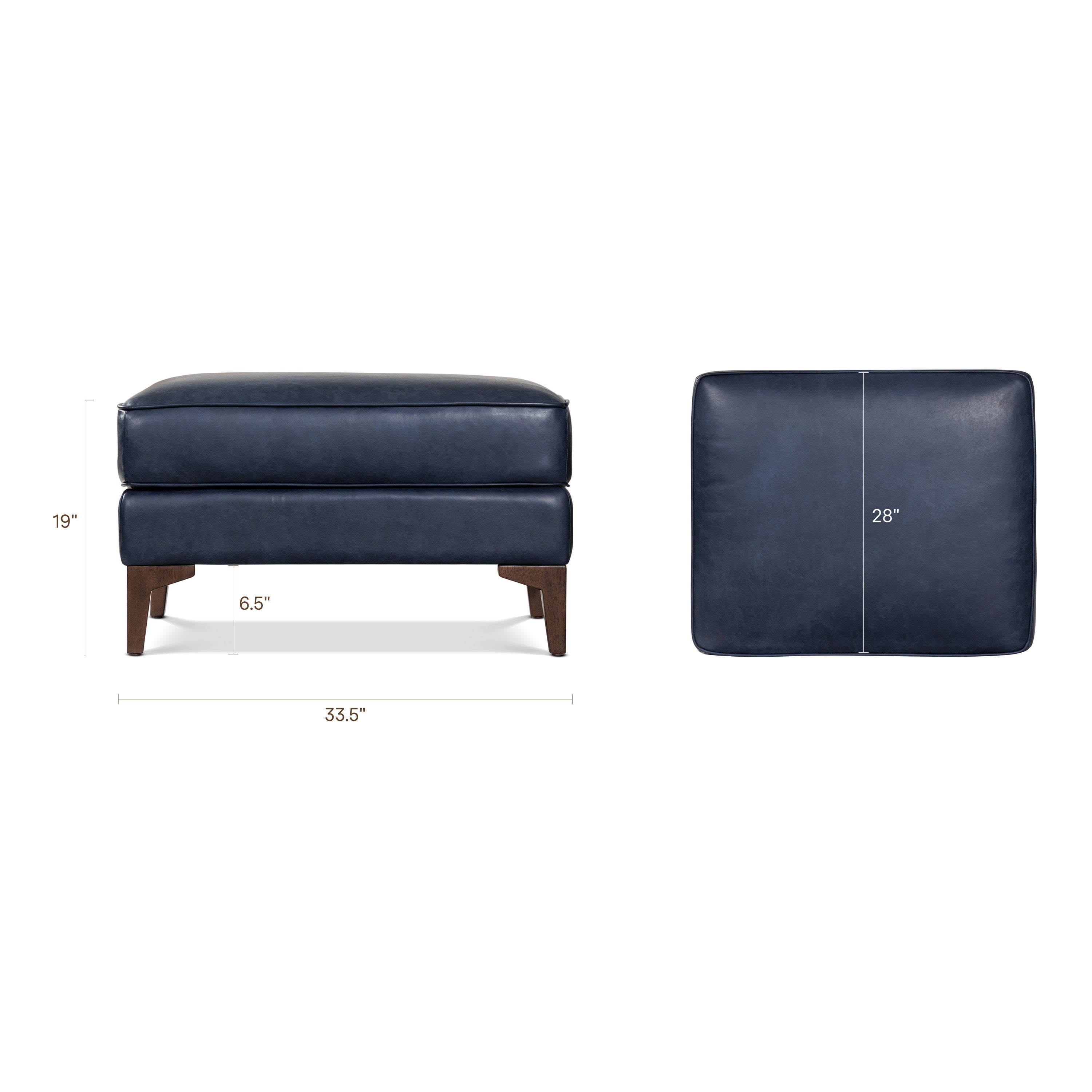 Leather Ottoman 2.0 | Midnight Blue