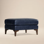 Leather Ottoman 2.0 | Midnight Blue