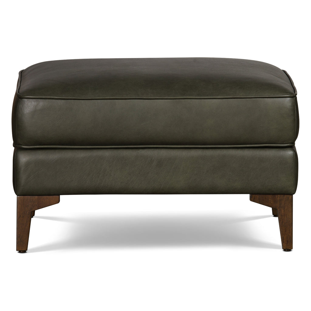 Leather Ottoman 2.0 | Olivine Green