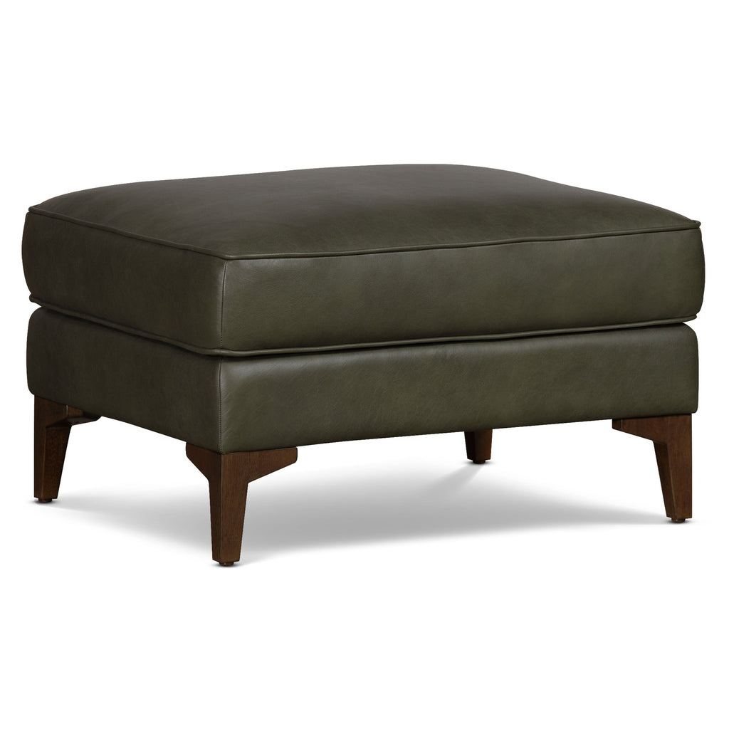 Leather Ottoman 2.0 | Olivine Green