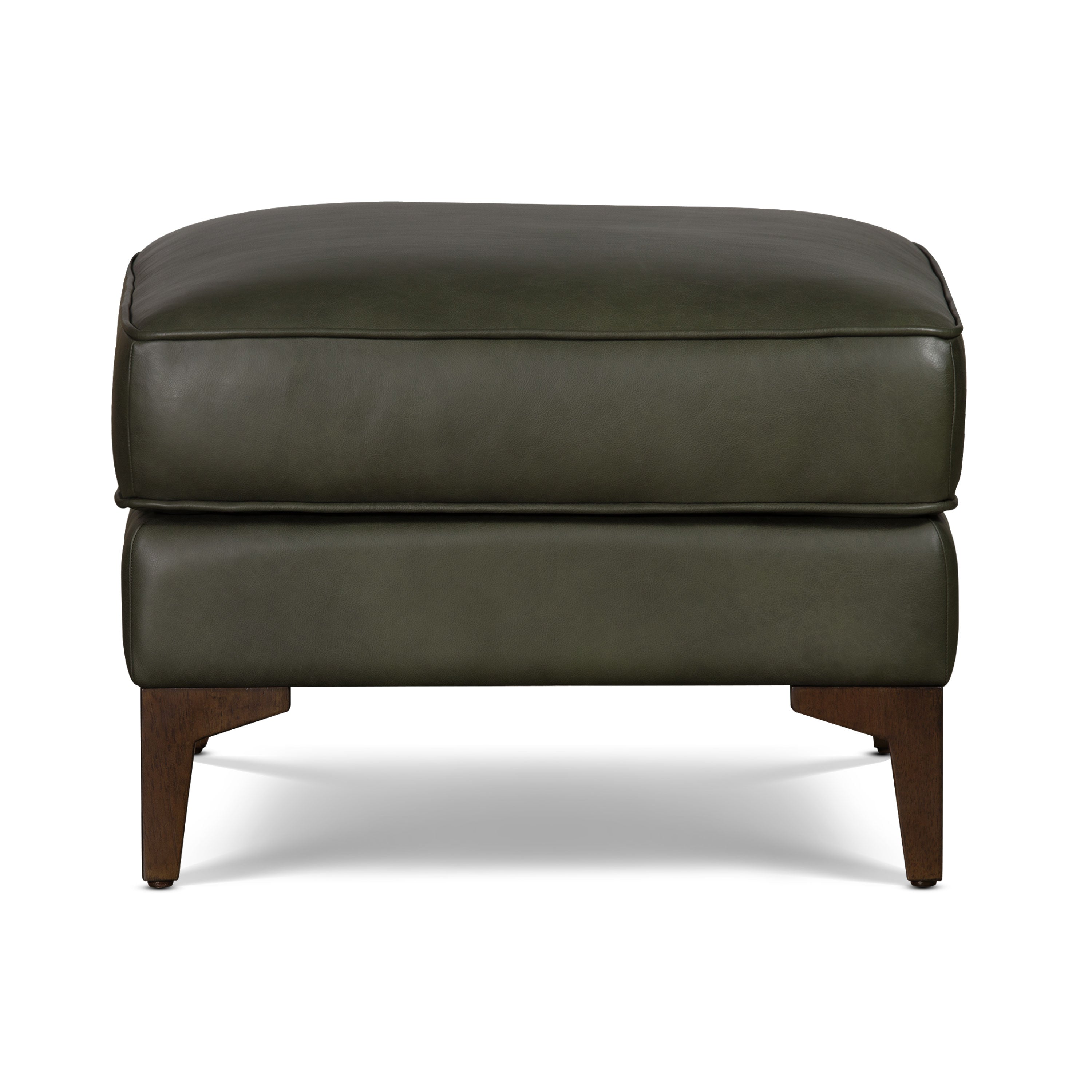 Leather Ottoman 2.0 | Olivine Green