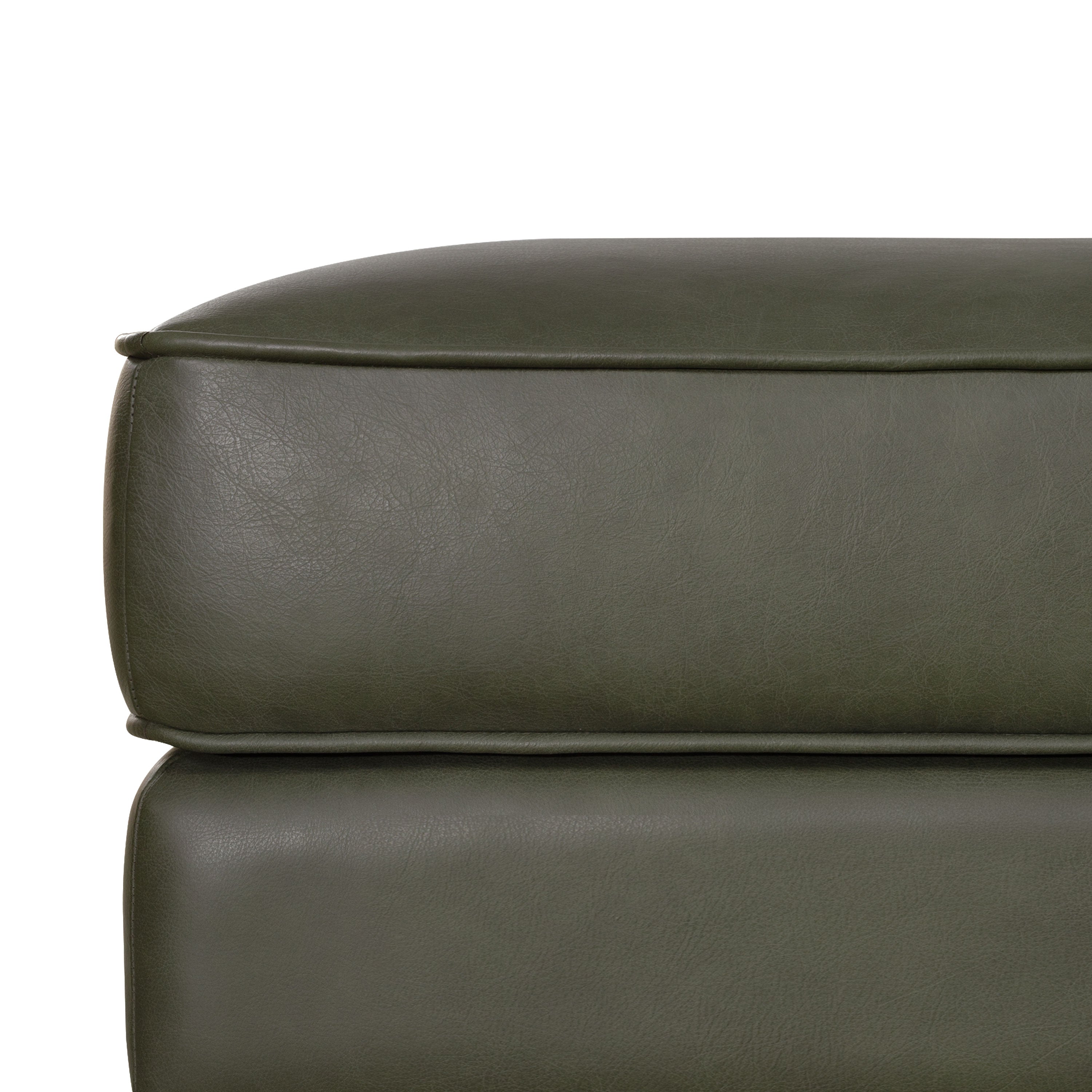 Leather Ottoman 2.0 | Olivine Green