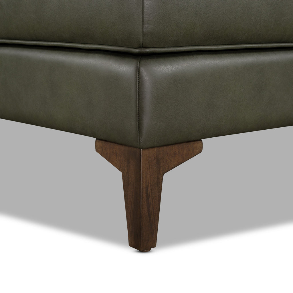Leather Ottoman 2.0 | Olivine Green