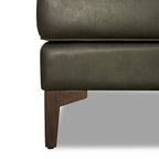 Leather Ottoman 2.0 | Olivine Green