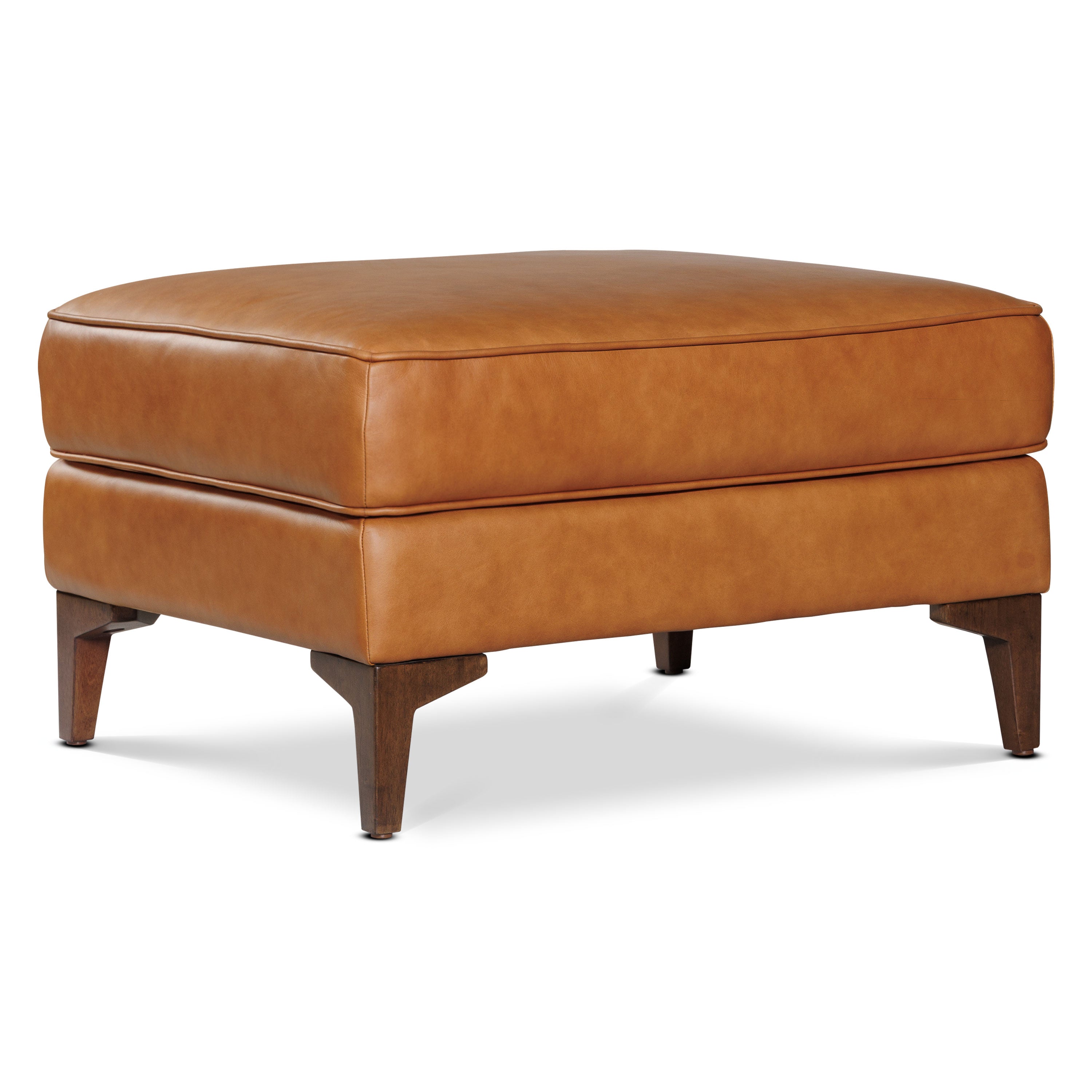 Leather Ottoman 2.0 | Cognac Tan