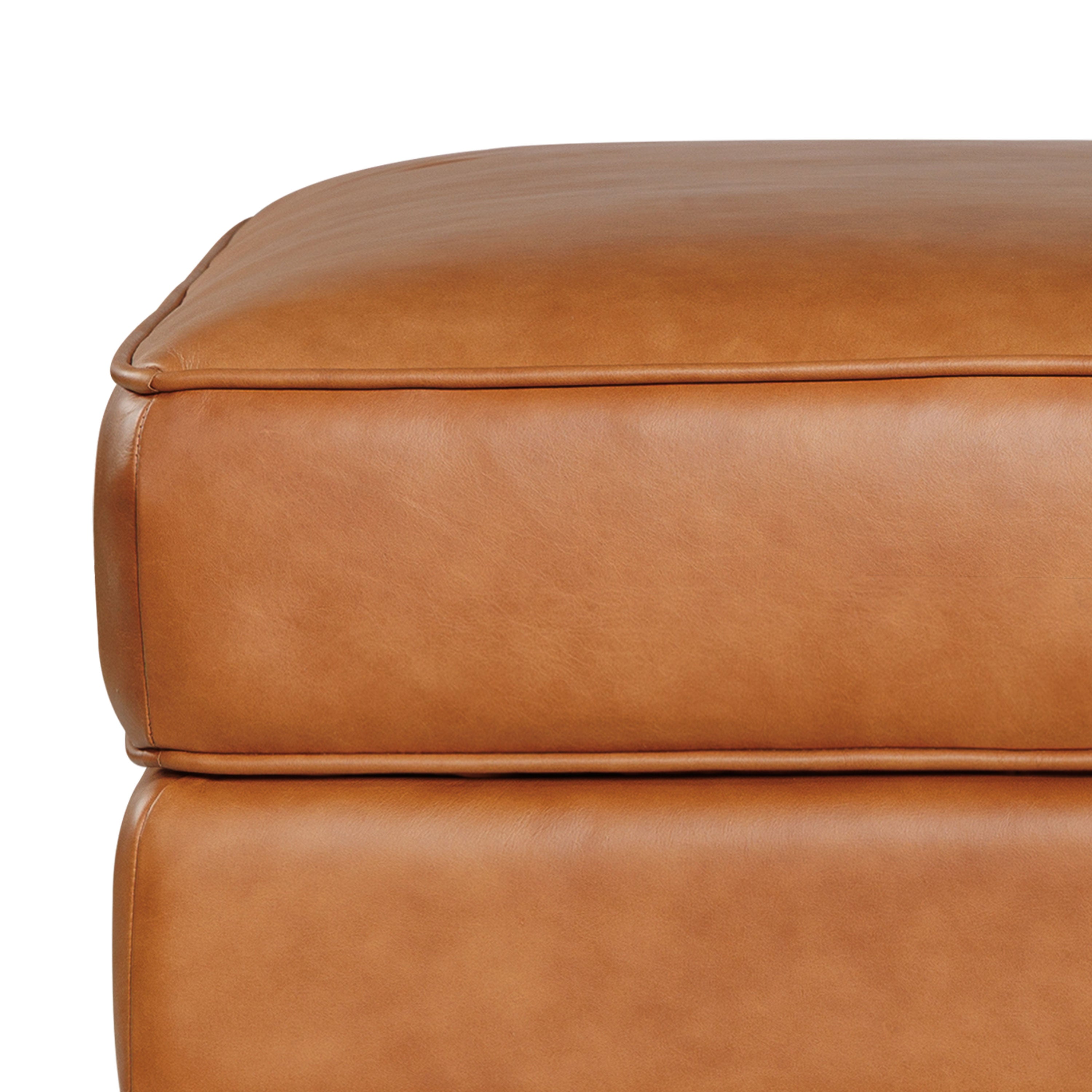 Leather Ottoman 2.0 | Cognac Tan