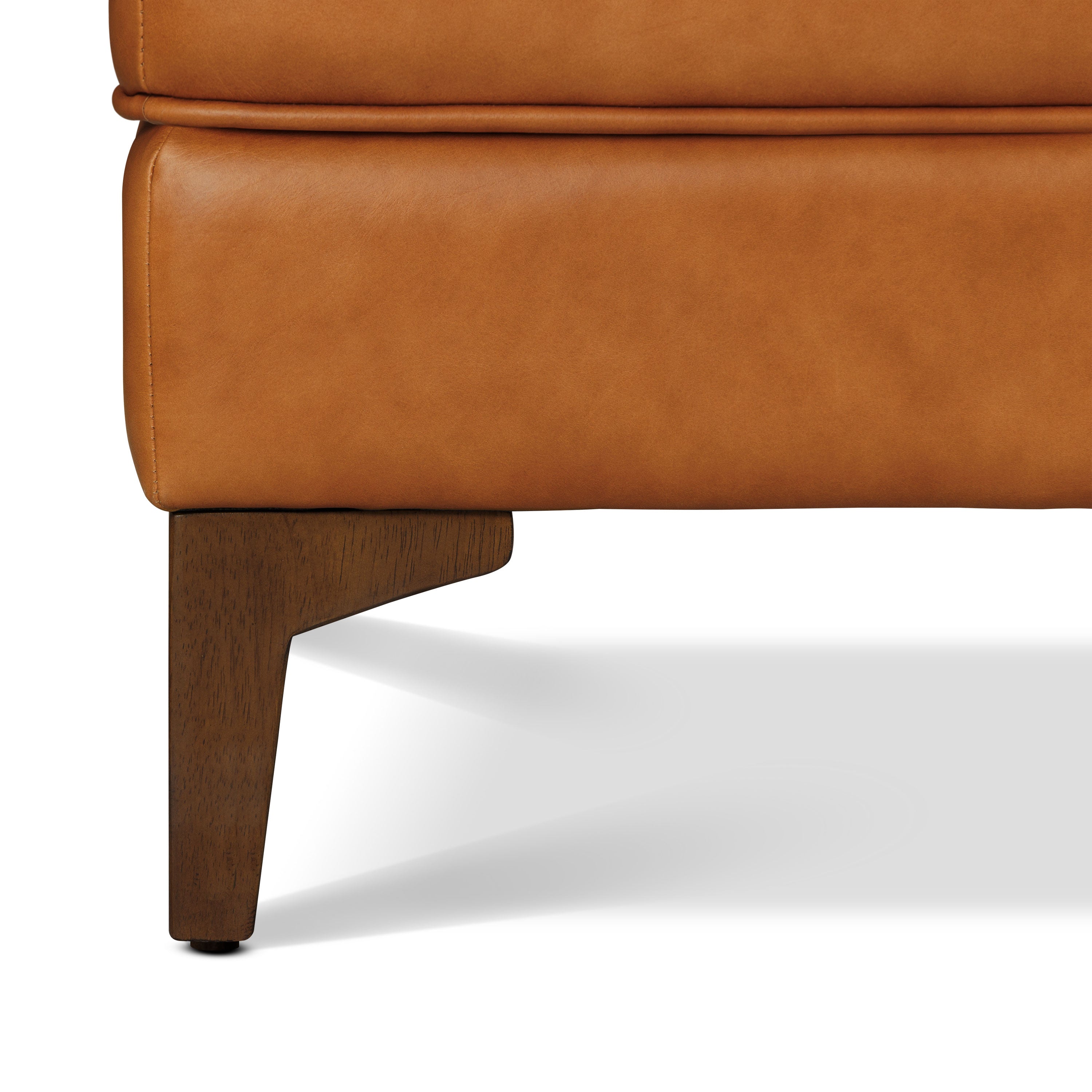 Leather Ottoman 2.0 | Cognac Tan